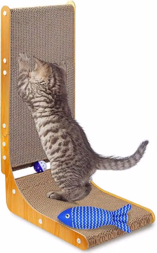 Cartone da graffiare per gatti a forma di L, 68 cm, di alta qualità