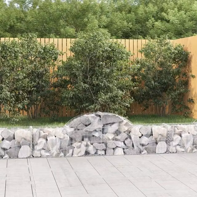 Cesti Gabbioni ad Arco 5 pz 200x30x40/60 cm Ferro Zincato 3146050