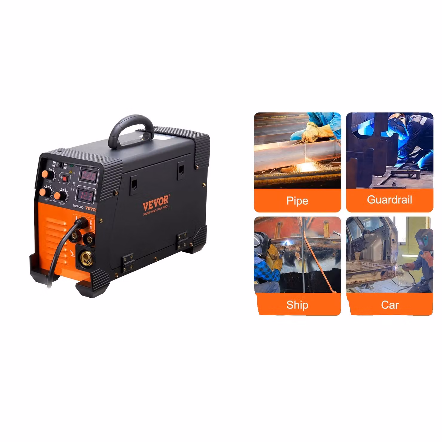 Saldatrice MIG VEVOR, tecnologia IGBT, tensione 220V, 200A 220V