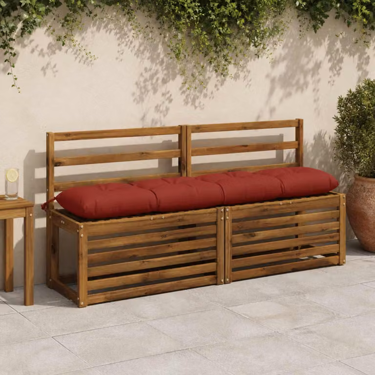 Cuscino per panchina vidaXL VIANEN rosso in poliestere con fodera rimovibile e resistenza UV L: 140 cm, P: 30 cm, H: 12 cm