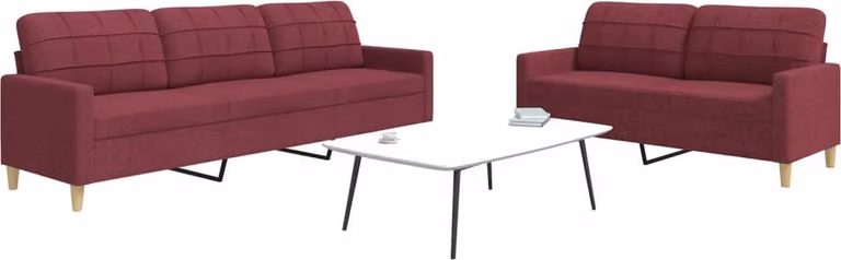Maison Exclusive - Set divano a 2 posti in tessuto bordeaux