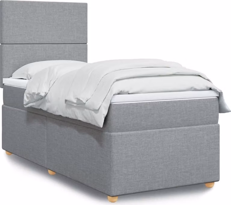 Maison Exclusive - Giroletto a Molle con Materasso Grigio Chiaro 90x190 cm Tessuto