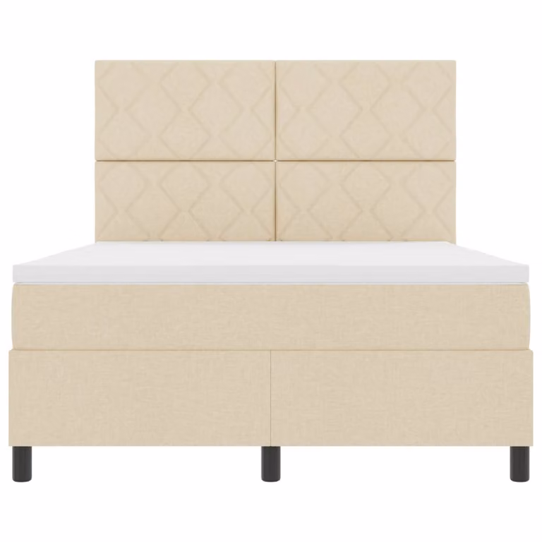 Letto a molle con strisce LED vidaXL, colore beige, L/P: 160 x 200 cm