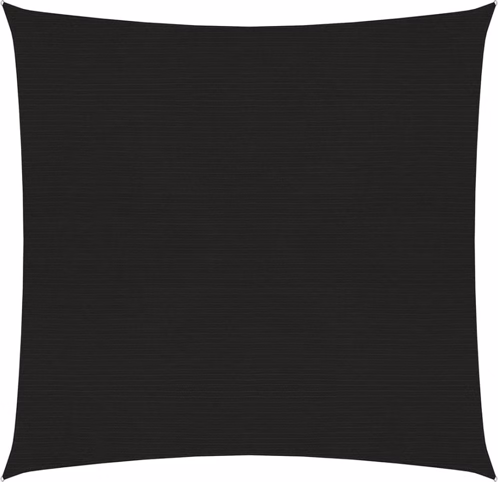 The Living Store Tenda da sole 160 g/m² Nero 7x7 m HDPE