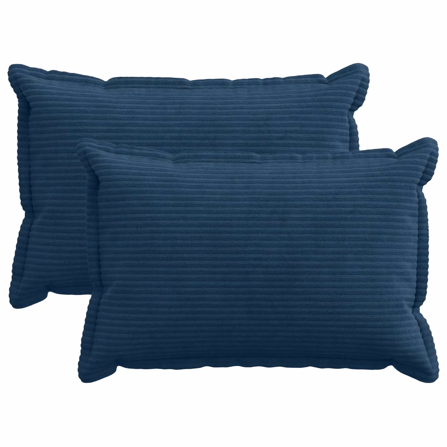 Set di 2 federe vidaXL HOUTEN in velluto a coste blu navy, L 50 cm x P 80 cm
