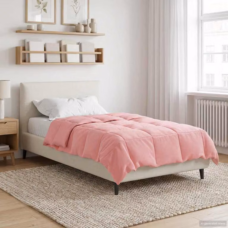 vidaXL Piumone Invernale in Microfibra Traspirabile e Reversibile, Rosa, 155 x 220 cm