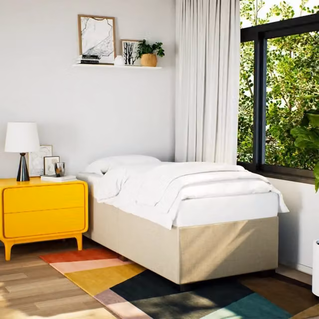 Giroletto vidaXL senza materasso in tessuto beige L 80 cm x P 200 cm