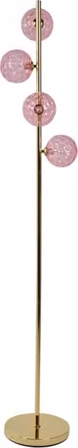 Lampada da terra Beliani IT in vetro beige con base in metallo rosa e oro per il tuo soggiorno – 1
