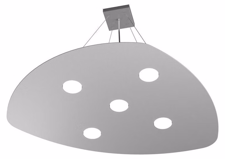 Sospensione Moderna Shape Metallo Grigio 5 Luci Gx53