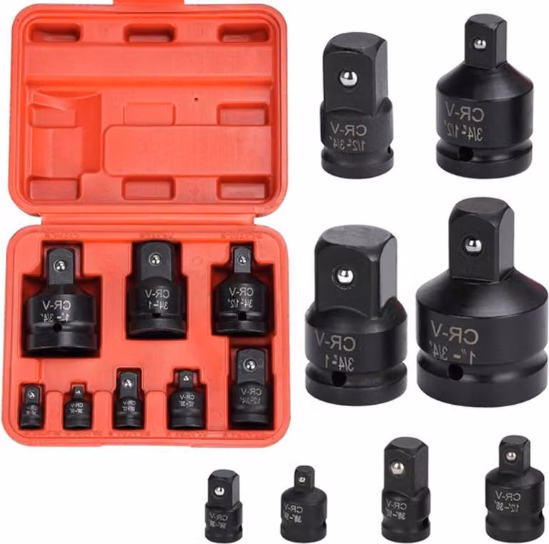 Set di 8 adattatori per chiavi a bussola, adatti a diverse dimensioni, da 3/4 di pollice a 1 pollice e oltre, un set di strumenti versatile per riparazioni e manutenzione