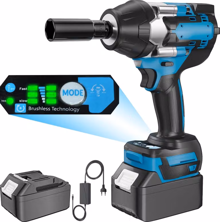 Avvitatore a impulsi, coppia 1800 N·m, motore brushless, 1 batteria, UE