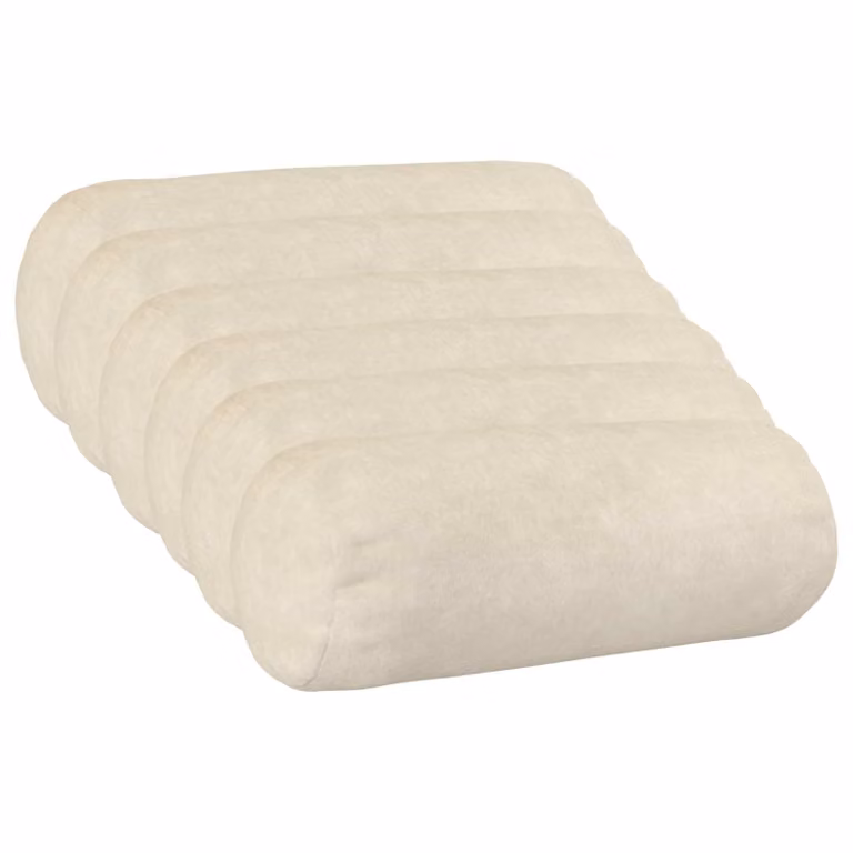 vidaXL Federa 6 pcs HEERLEN Crema Ø 15 x 40 cm Fleece in microfibra
