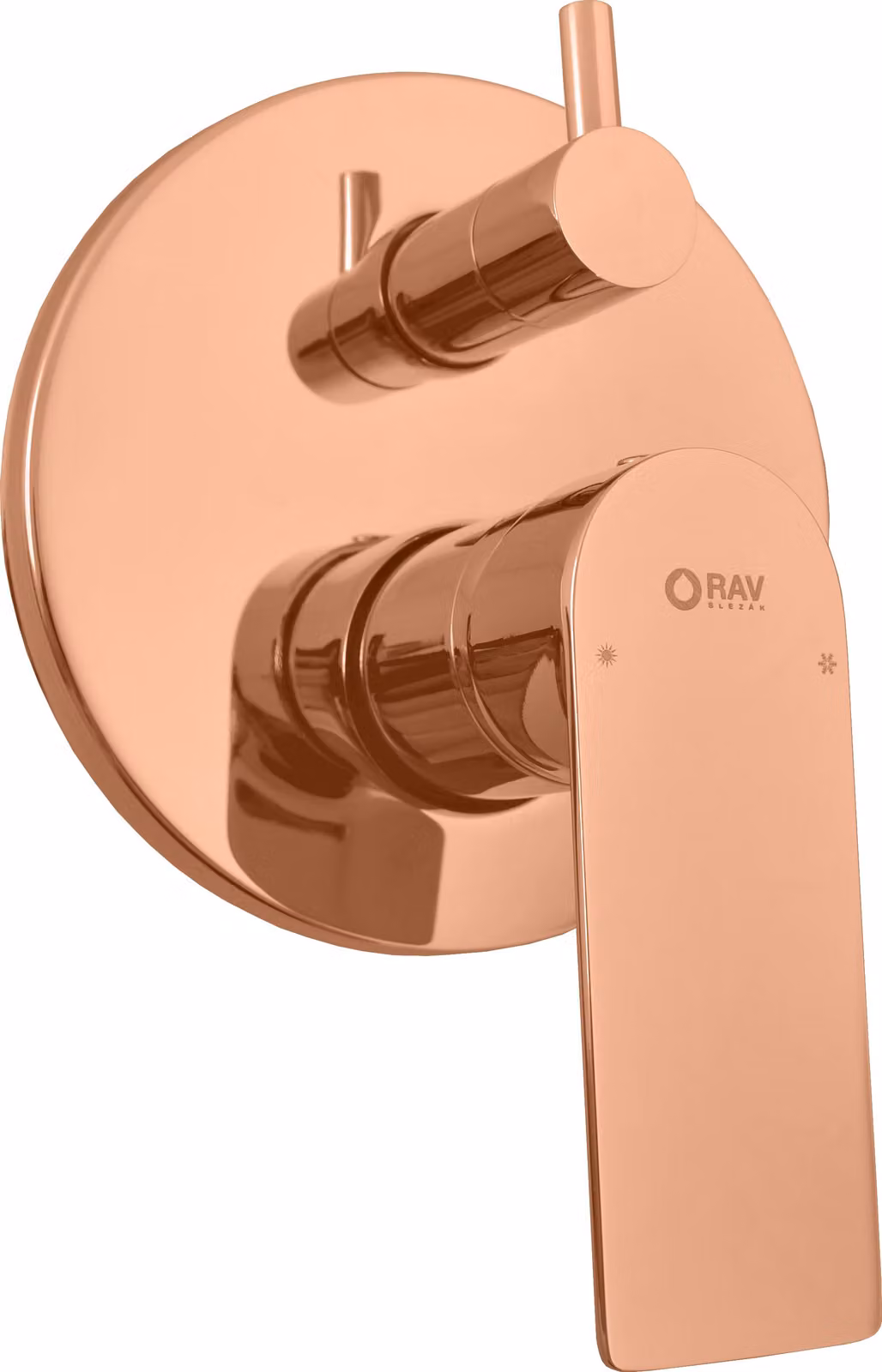 NIL - Miscelatore per vasca/doccia con corpo a 2 vie, rosa dorato - lucido NL185ZRL, RAV Slezák