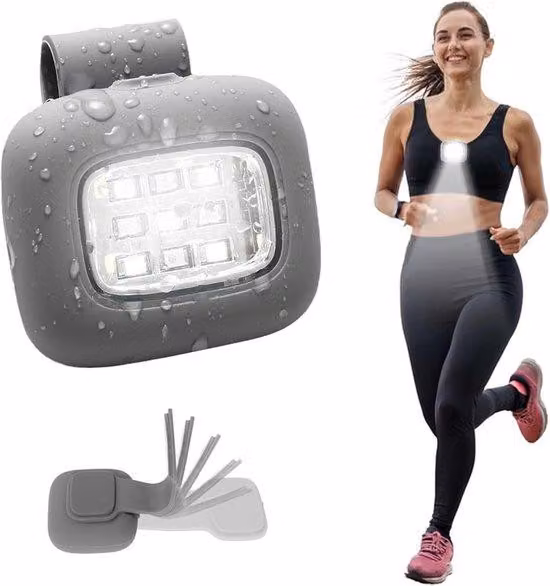 Lampada a LED con clip, lampada da poliziotto, lampada a LED magnetica, con cavo di ricarica USB, impermeabile, ideale per correre, fare escursioni, campeggio, adatta a uomini, donne e bambini.