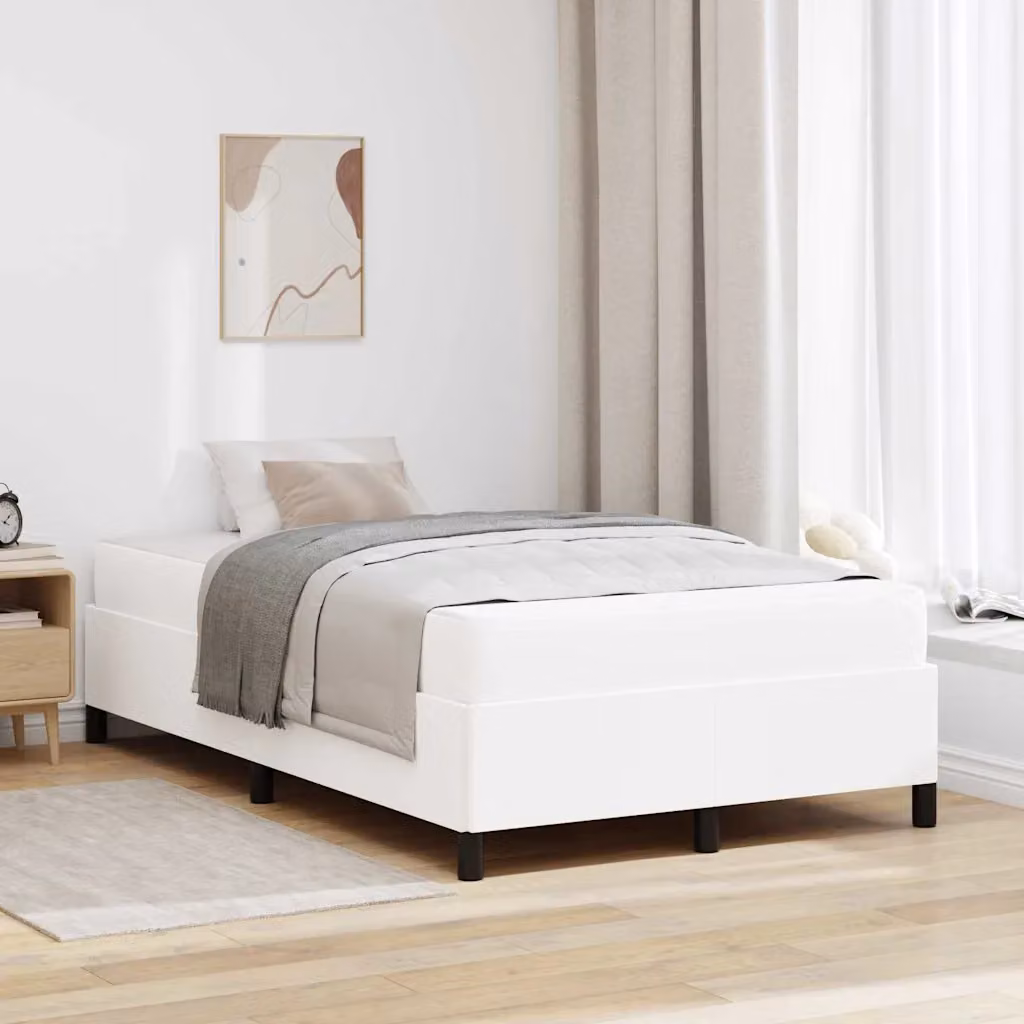 vidaXL Struttura del letto con materasso in tessuto Bianco L 120 cm x P 200 cm