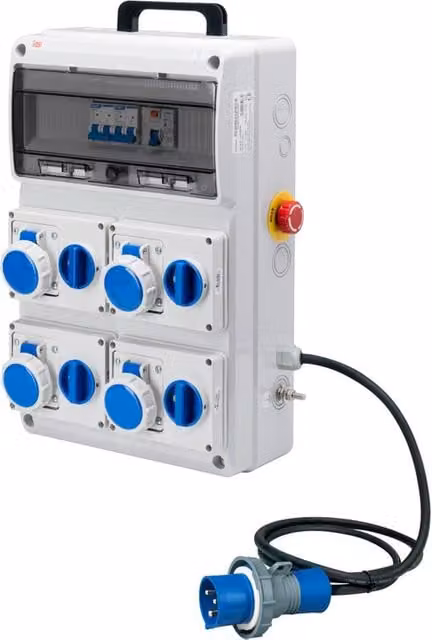 Quadro elettrico preassemblato non cablato ROSI ACS bianco con 4 prese interbloccate IP67 L: 55 cm, H: 37 cm, P: 18.6 cm