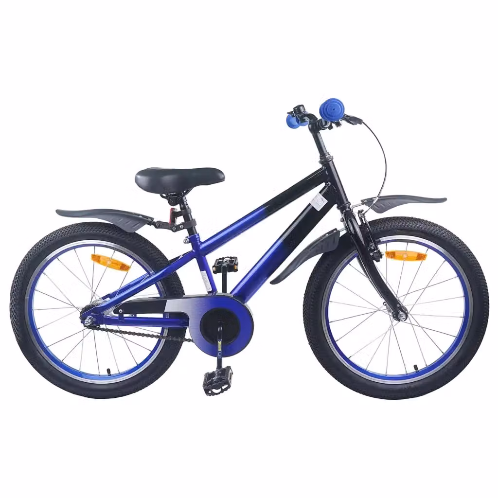 Bicicletta per bambini da 18 pollici in metallo e gomma, disponibile nei colori nero e blu – 2