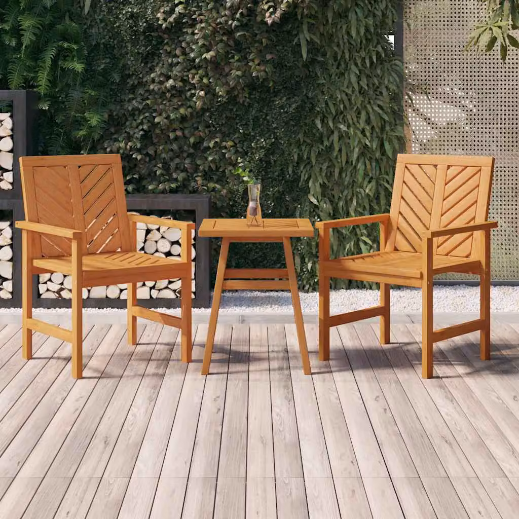 Set di 2 sedie da giardino vidaXL in legno di acacia oliato marrone con braccioli