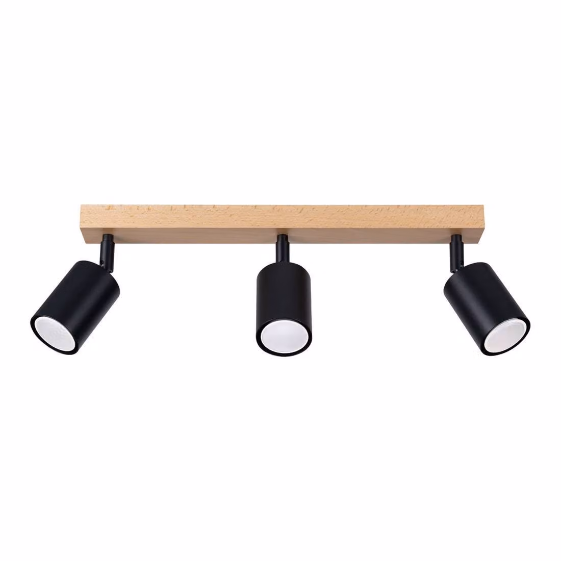 Lampada a soffitto VERDO 3L nero 3xGU10 10W acciaio/legno 17.5x45x61cm Sollux Lighting