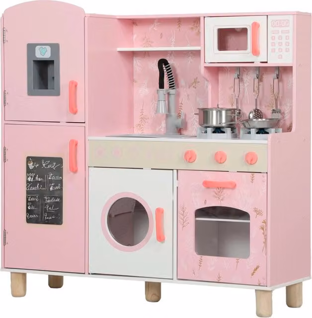 Cucina Giocattolo in Legno con Suoni ¨C Xylo ¨C Rosa con Forno Lavello Microonde Lavatrice