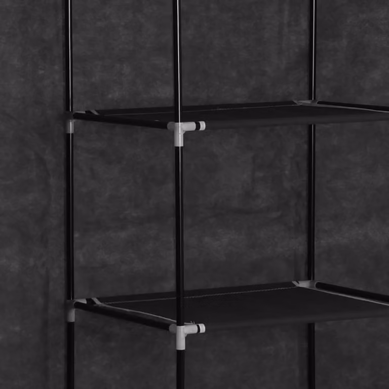 vidaXL Armadio a scomparti con aste nero 150x45x175cm tessuto