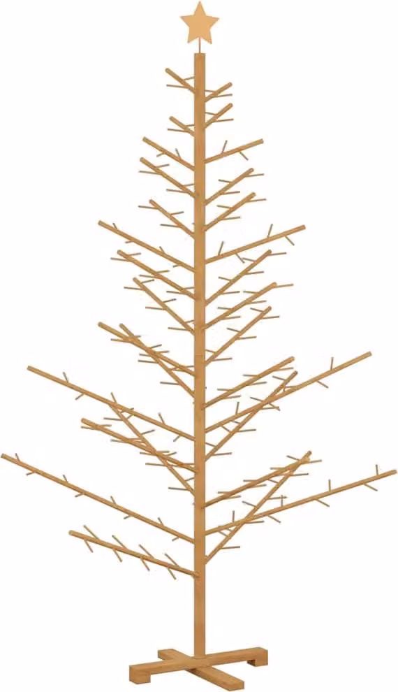 Albero di Natale in legno con supporto Marrone 180 cm
