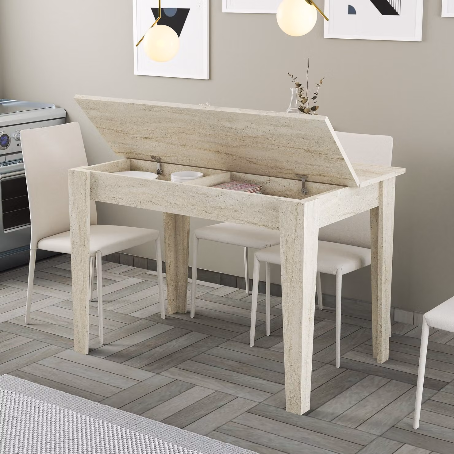 Skye Decor, Kiev - Travertino, Tavoli, Tavoli da cucina, Travertino, 110 x 75 x 72 cm