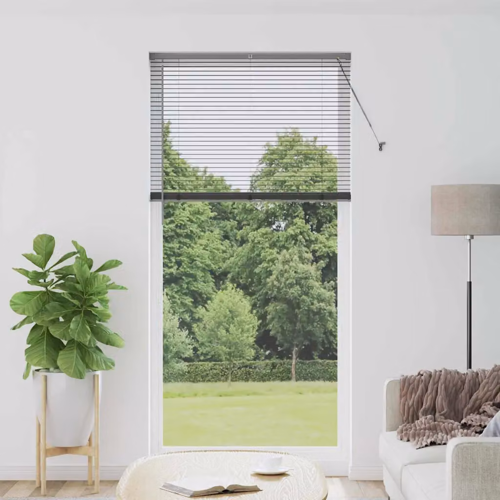 Tenda Veneziana vidaXL in Alluminio Grigio, Resistente ai raggi UV, L: 105 cm, H: 220 cm