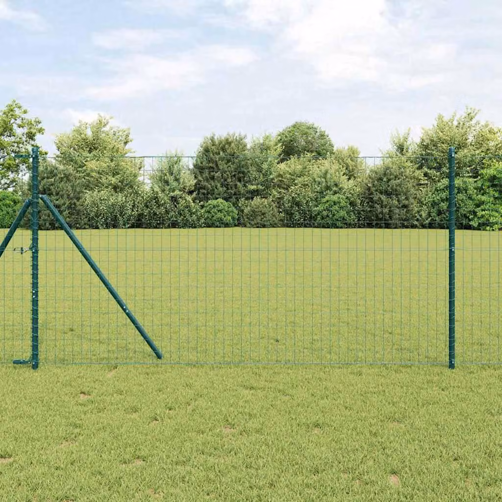 Maison Exclusive - Recinzione in ferro rivestito in PVC, verde, 1 x 25 metri