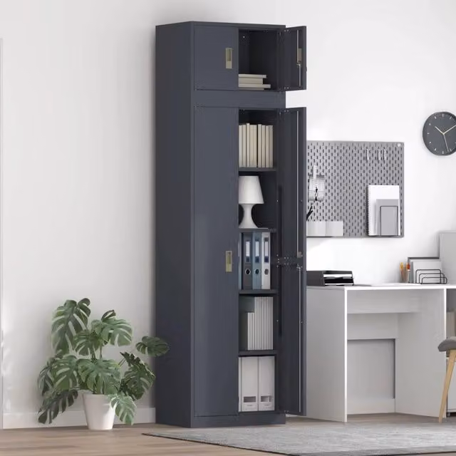 Armadio 2 pz Antracite 60 x 40 x 220 cm Acciaio Bloccabile 3438707