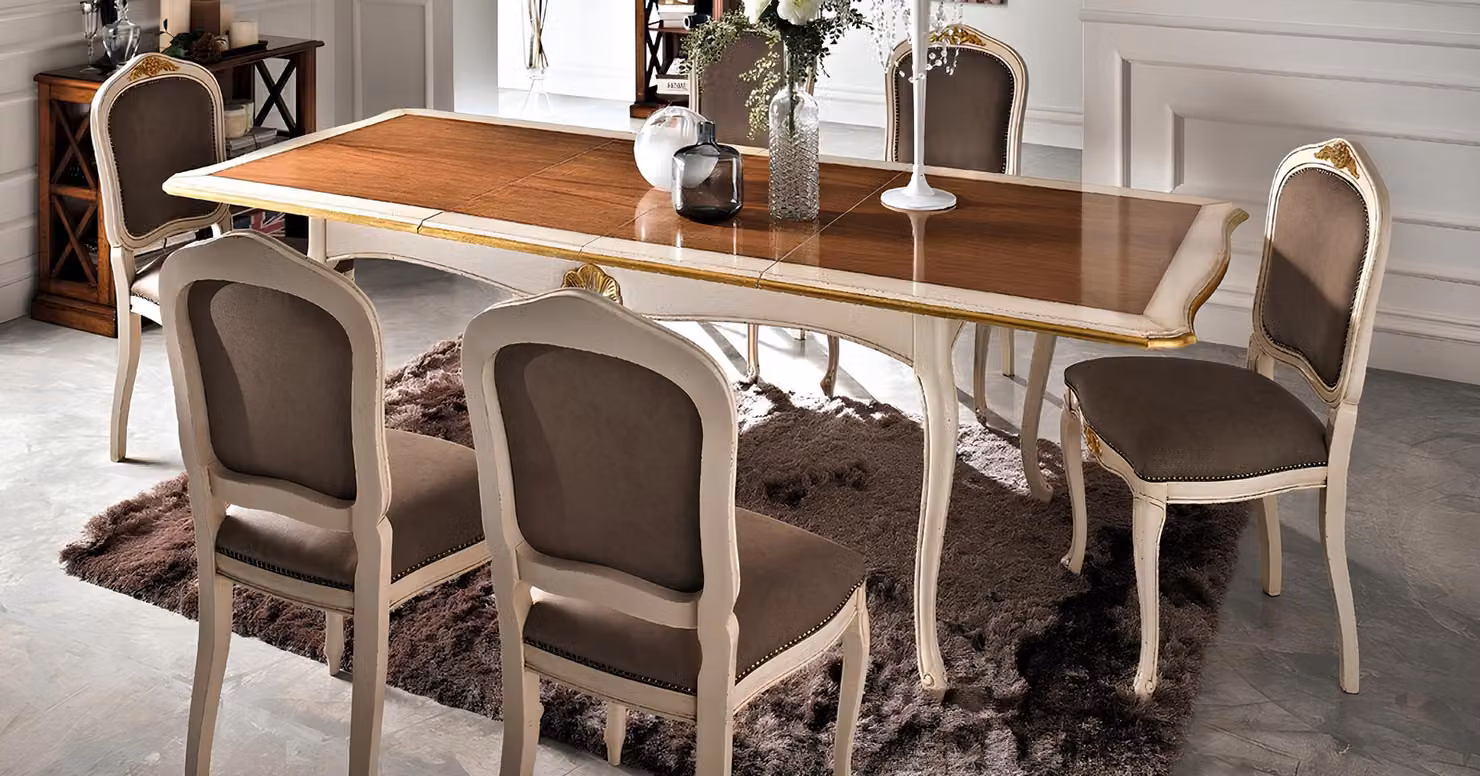 Barock Antik Stil Esstisch Tisch Echtes Holz Klassische Design Tische Italien