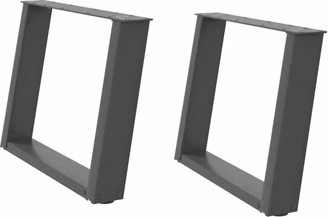 Set di 2 gambe regolabili per tavolino da caffè a forma di U 70 x 42 cm design moderno acciaio antracite 02_0057058