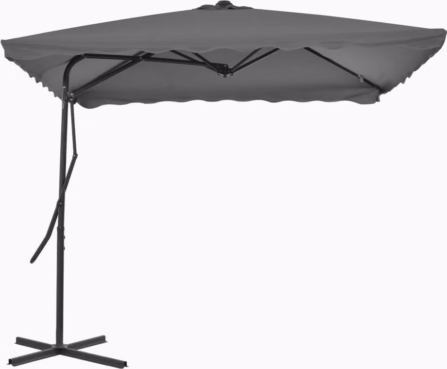 Ombrellone The Living Store con palo in acciaio 250×250 cm antracite