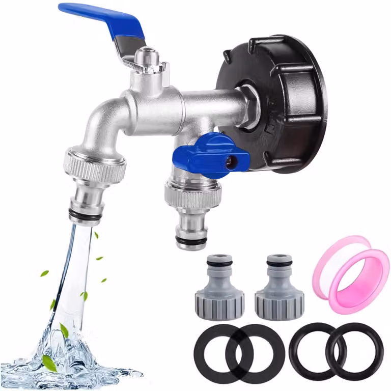 Rubinetto IBC con doppia uscita