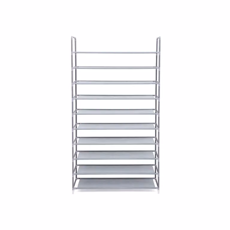 Scarpiera a 10 Ripiani, Grigio Chiaro / 100 x 29 x 175 cm