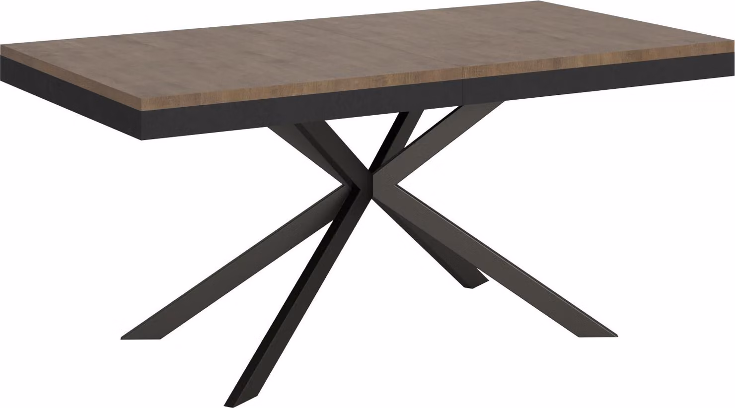 ITYHOME - Tavolo allungabile 160/420X90 cm Plaker Evolution noce telaio e gambe antracite
