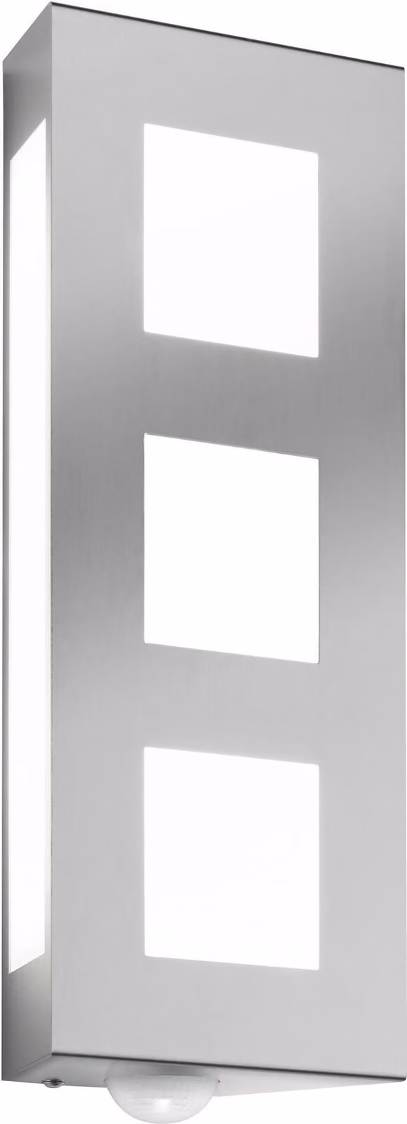 CMD 26/BM Applique in acciaio inox IP44 con vetro opale E27 rilevatore di movimento