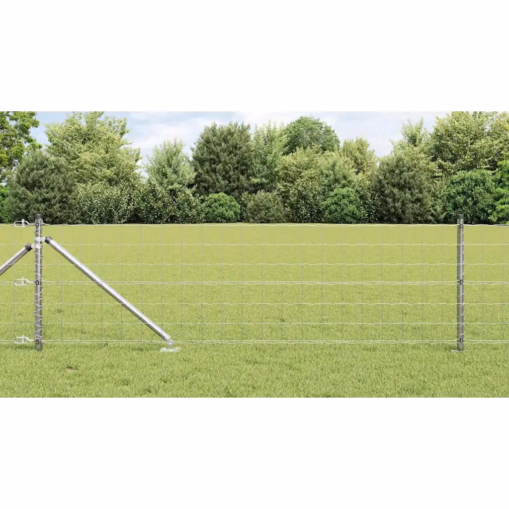 Recinzione Euro da esterno con punte vidaXL in acciaio zincato argento, L: 0,4 m, H: 0,5 m