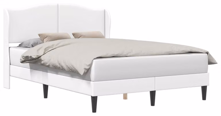 Struttura del letto con testiera Bianco 120 x 200 cm Pelle finta