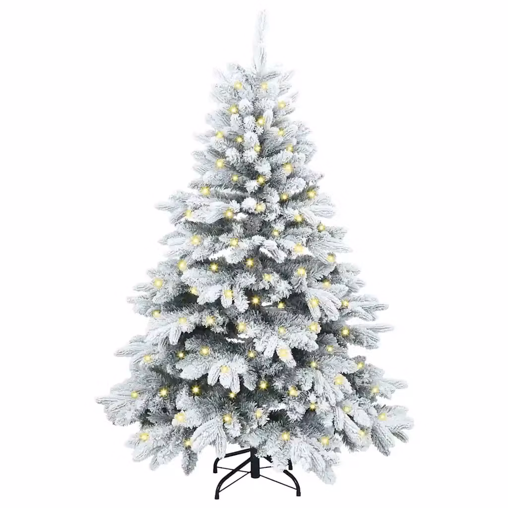 Albero di Natale artificiale bianco vidaXL con 150 LED luce bianca calda in PE e PVC, Altezza: 150 cm – 2