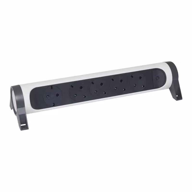 Legrand Multipresa girevole a 5 prese, senza cavo, bianco-nero 694546