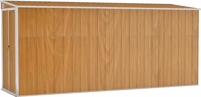 Casetta da giardino a muro marrone 118x382x178 cm in acciaio zincato CFW2976598
