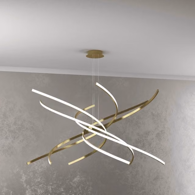 Lampadario a Led Moderno Top Light Tornado 88W 5950LM 1163/S100 Oro Brunito