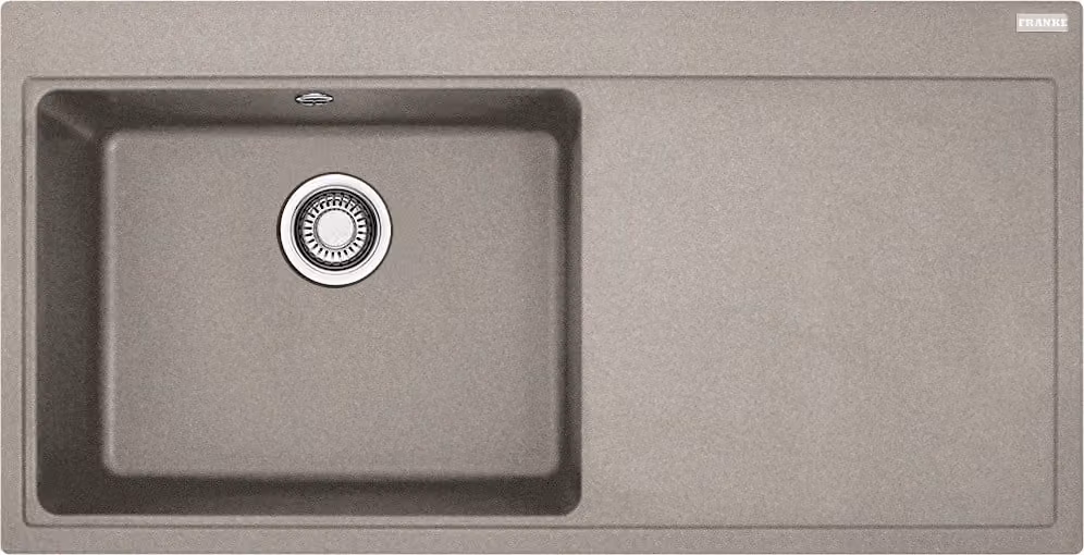 Lavello FRANKE MYTHOS MTG 611 in CASHMERE con vasca a sinistra e valvola a pulsante / Dimensioni del foro 980 x 495 mm / Lavello da incasso / Lavello in granito