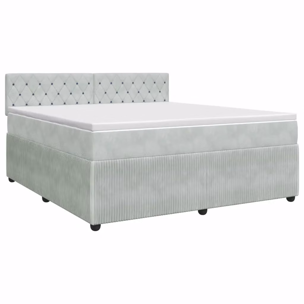 Letto box spring con materasso vidaXL in tessuto grigio con base a sollevamento L/P: 140 x 200 cm – 2