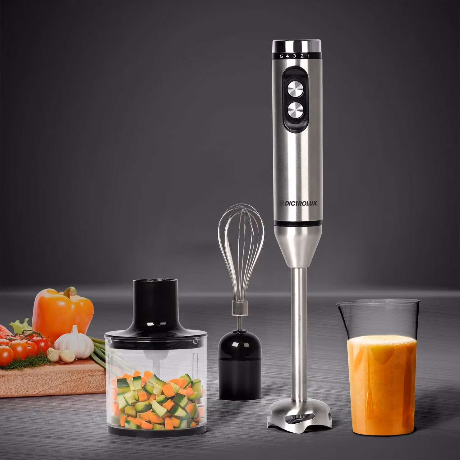 Dictrolux Multirobot da cucina Blend & Mix 400 Watt in argento con acciaio inossidabile e plastica – 2