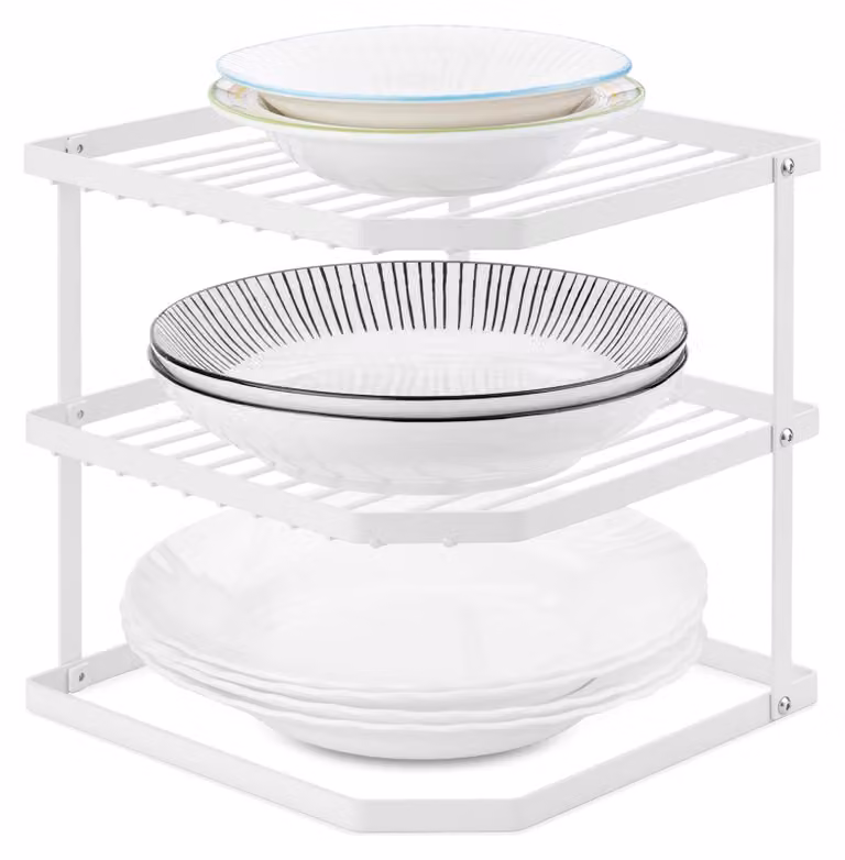 Omgoods - Portaoggetti a ripiano per la cucina, organizer angolare per armadi