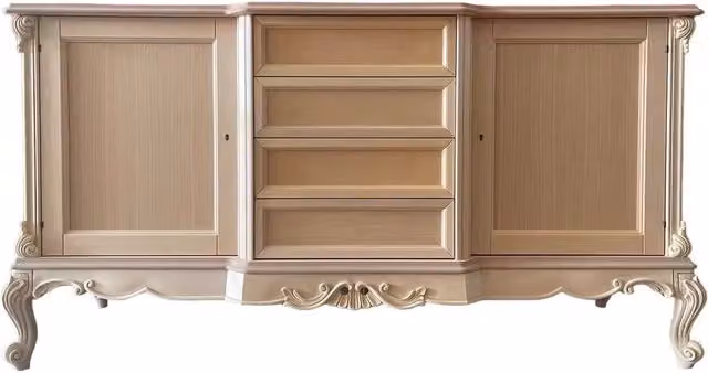 Credenza classica barocca Mobili 2G con 2 porte e 4 cassetti in legno grezzo L/P/H: 174 x 60 x 92 cm – 2