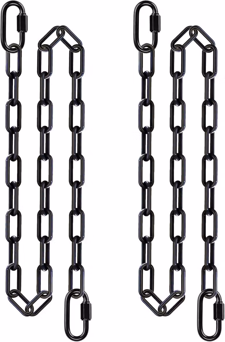 Catena per altalena, resistente fino a 454 kg, lunghezza 165 cm, rivestita in nero, adatta per amache