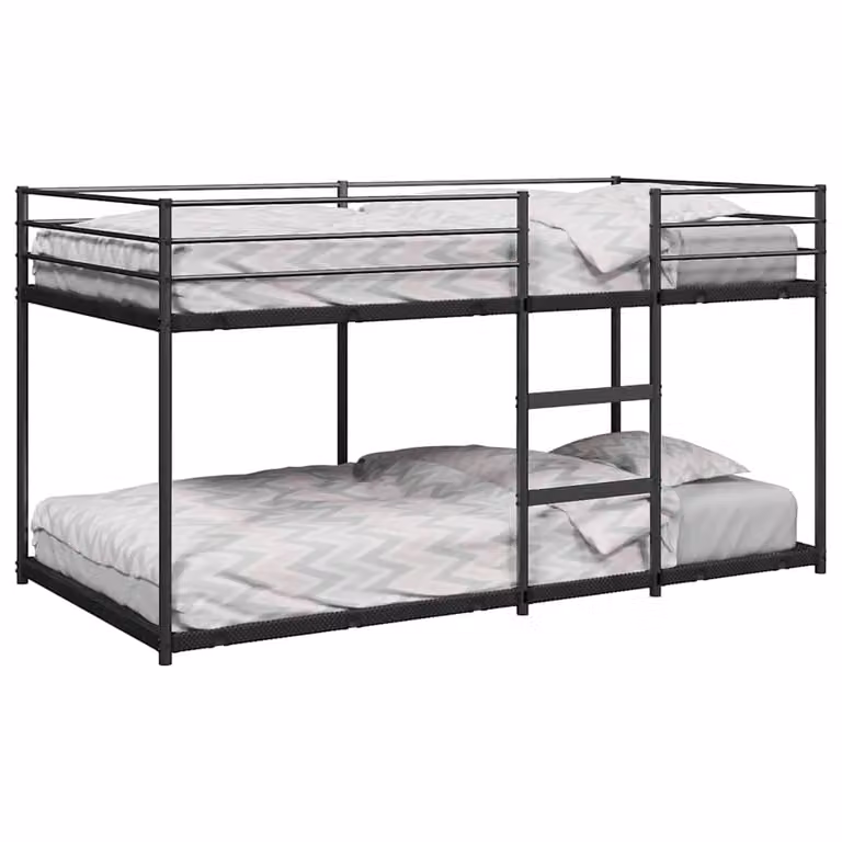 Letto a castello vidaXL in acciaio nero per bambini L/P/H: 200 x 100 x 176,5 cm